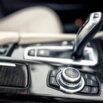 close-up details of automatic transmission and gear stick