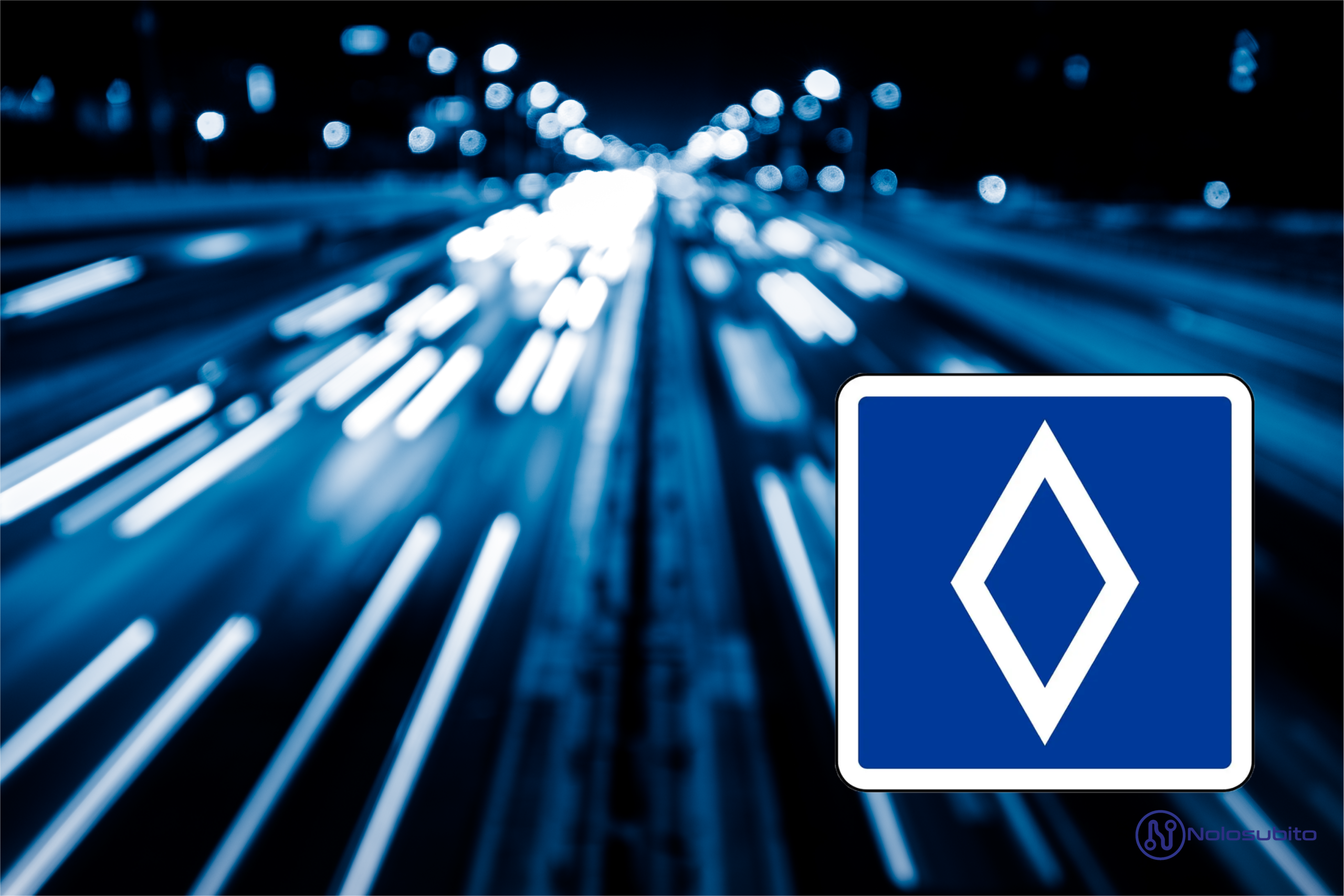 Rombo bianco nuova segnaletica stradale